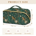 thumbnail image 4 of FORMRS Makeup Bag Travel Cosmetic Organizer for Women Fold Flat Zipper Pouch with Handle, Tiger and Peacock Pattern, 4 of 8