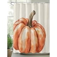 thumbnail image 2 of Fall Shower Curtain Orange Pumpkin Shower Curtains for Bathroom Thanksgiving Decor, Waterproof Polyester Shower Curtain Set with Hooks, Extra Long 72" x 84" Autumn Pumpkin, 2 of 6