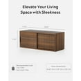 thumbnail image 2 of EYYTHUNG Fluted Wall Cabinet with Sliding Doors, Modern Floating Nightstand Storage Shelf, Set of 2, Brown, 2 of 7