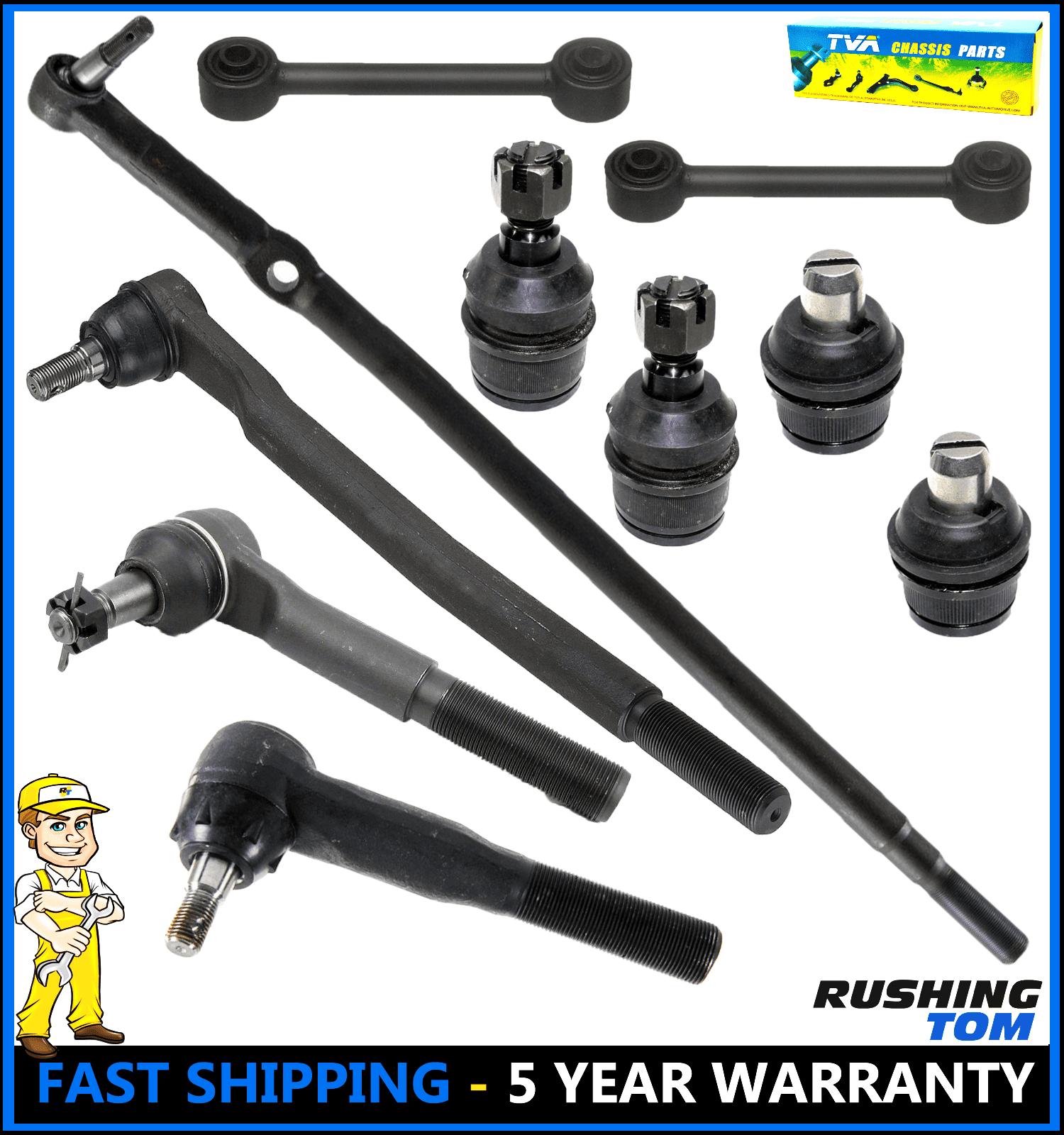 10 Piece Set Complete Front Suspension Kit Ford Super Duty F250 F350