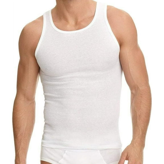 Men's Undershirts (Pack of 6) - Soft Cotton Blend, Tag Less A-Shirt Crew Neck - Comfortable Fit 3XL