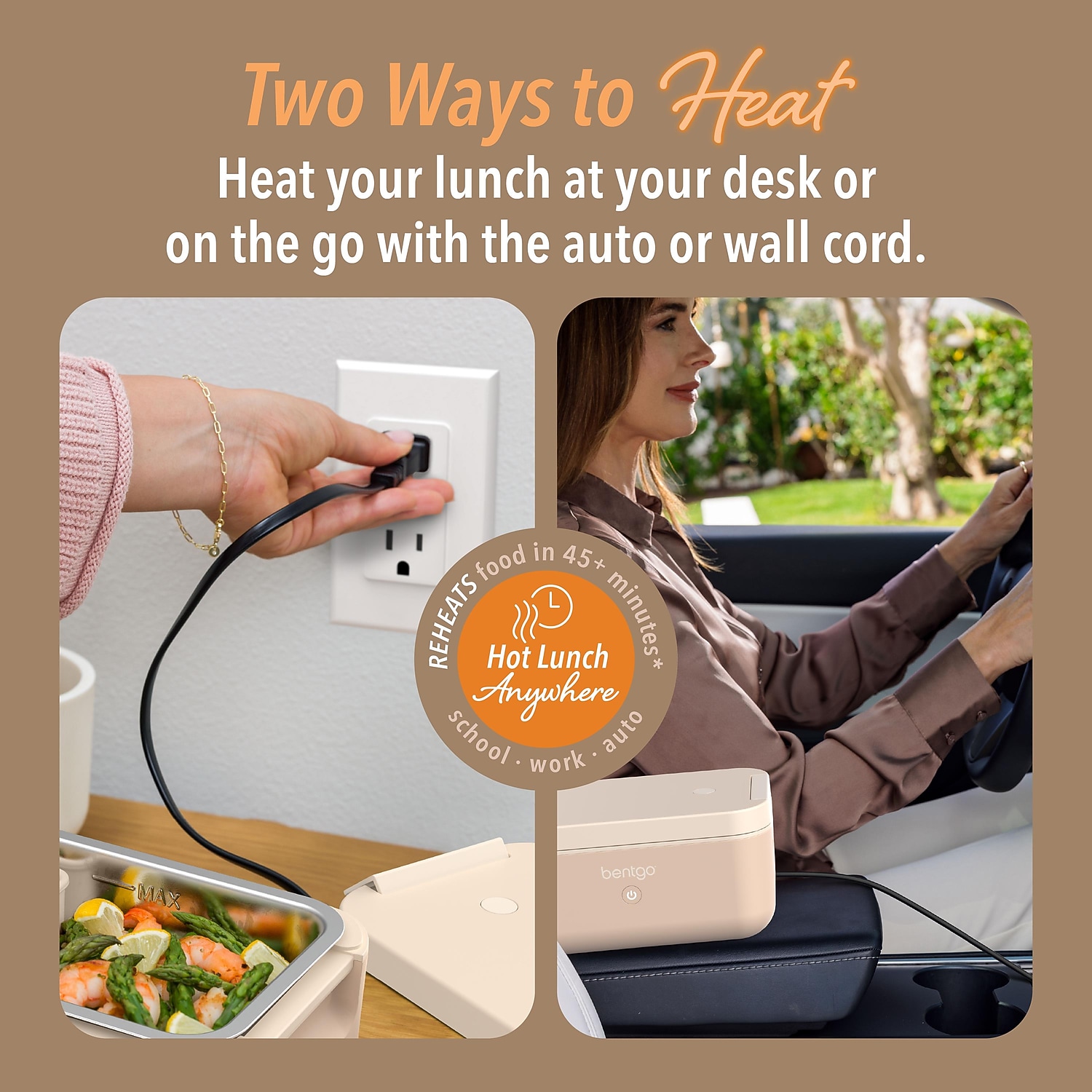 bentgo Heated Electric Bento Box Latte 42.4 oz. (BGHEATBX-LT)