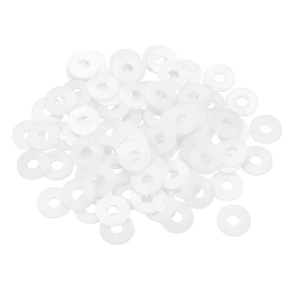 85Pcs M4 Nylon Flat Washers Plastic Washer 4mm ID 12mm OD 1mm Thick, White