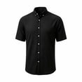 thumbnail image 4 of Maqroz Mens Fashion Tops Casual Short Sleeve Button Down Shirt Crinkle Texture Lightweight Vacation Holiday Resort Wear Essential, 4 of 7