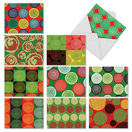 'M3272 M3272 African Circles' 10 Assorted All Occasions Note Cards Featuring Tribal-Inspired Circular Shapes And Patterns with Envelopes by The Best Card (Best Calling Card For Africa)