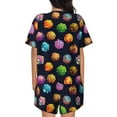thumbnail image 3 of Bingfone Lovely Planet Print Pajamas Sets for Women Soft Short-Sleeved Pjs with Lounge Shorts Two Piece Sleepwear, 3 of 8