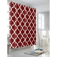 thumbnail image 3 of Shower Curtains for Bathroom-36"x72", Classic Moroccan Tile Geometric Art Waterproof Bath Curtain Grommet Shower Curtain Set with Hooks, Retro Burgundy Washable Bath Accessories, 3 of 6