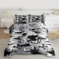 thumbnail image 2 of Homewish Rugby Gamer Queen Comforter Set,Football Sport City Bedding Sets,Gray Black Bedding Comforter Set For Teens,Super Cozy Room Decor Reversible,3 Pieces, 2 of 8