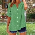 thumbnail image 2 of Camisetas Casuales de Manga Corta con Cuello en V Impreso Botón de Verano Suelto Y de Moda, 2 of 5