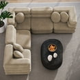 thumbnail image 4 of Modway Jubilee 5-Piece Modular Performance Velvet Sectional Sofa in Taupe, 4 of 10