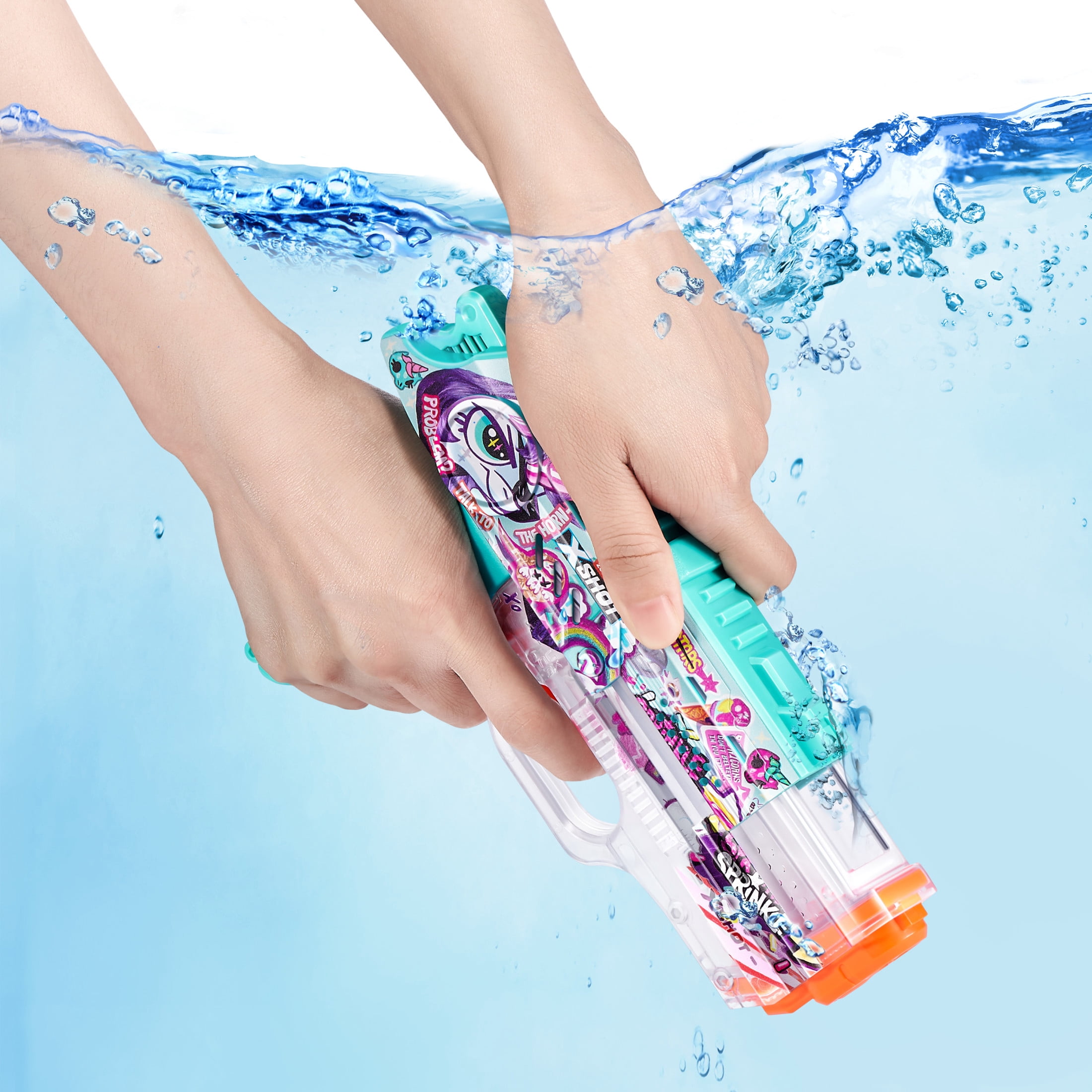 XSHOT Water Fast-Fill Skins Nano Unicorn Water Blaster by ZURU, Outdoor Summer Toy, for Kids, Teens & Adults Ages 5+