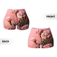 thumbnail image 5 of Fotbe Delicate Pink Carnations A Seamless Shorts, Womens Workout Shorts High Waist Stretch Booty Short for Gym/Yoga/Running/Biking-Large, 5 of 9