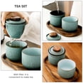 thumbnail image 3 of 1 Set Ceramic Tea Set Travel Portable Tea Cup Outdoor Tea Ware (Matcha Green), 3 of 8