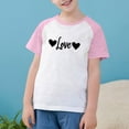 thumbnail image 5 of Frwgonr Boys Girls School Shirts Pink Cute Heart Grpahic Raglan Short Sleeve Tee Tops 3-14 Years, 5 of 5
