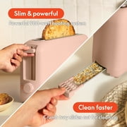 bella 2-Slice Slim Toaster with Extra Long Slot, 6 Setting Shade Control with Reheat & Cancel Buttons, Blossom