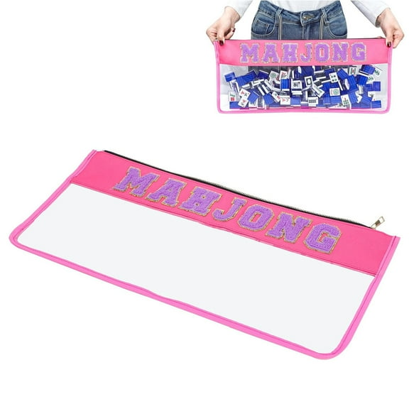Bohorizon Mahjong Tile Bag, Mahjong Carrying Bags for Tiles 20.9x9.45 Inch Pack of 1, Pink