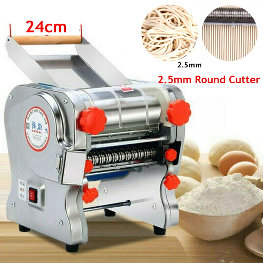550W 110V Stainless Steel Automatic Electric Noodle Making Pasta Maker Dough Roller Noodle Cutting Machine Dumpling Skin Maker (Knife Length 240mm