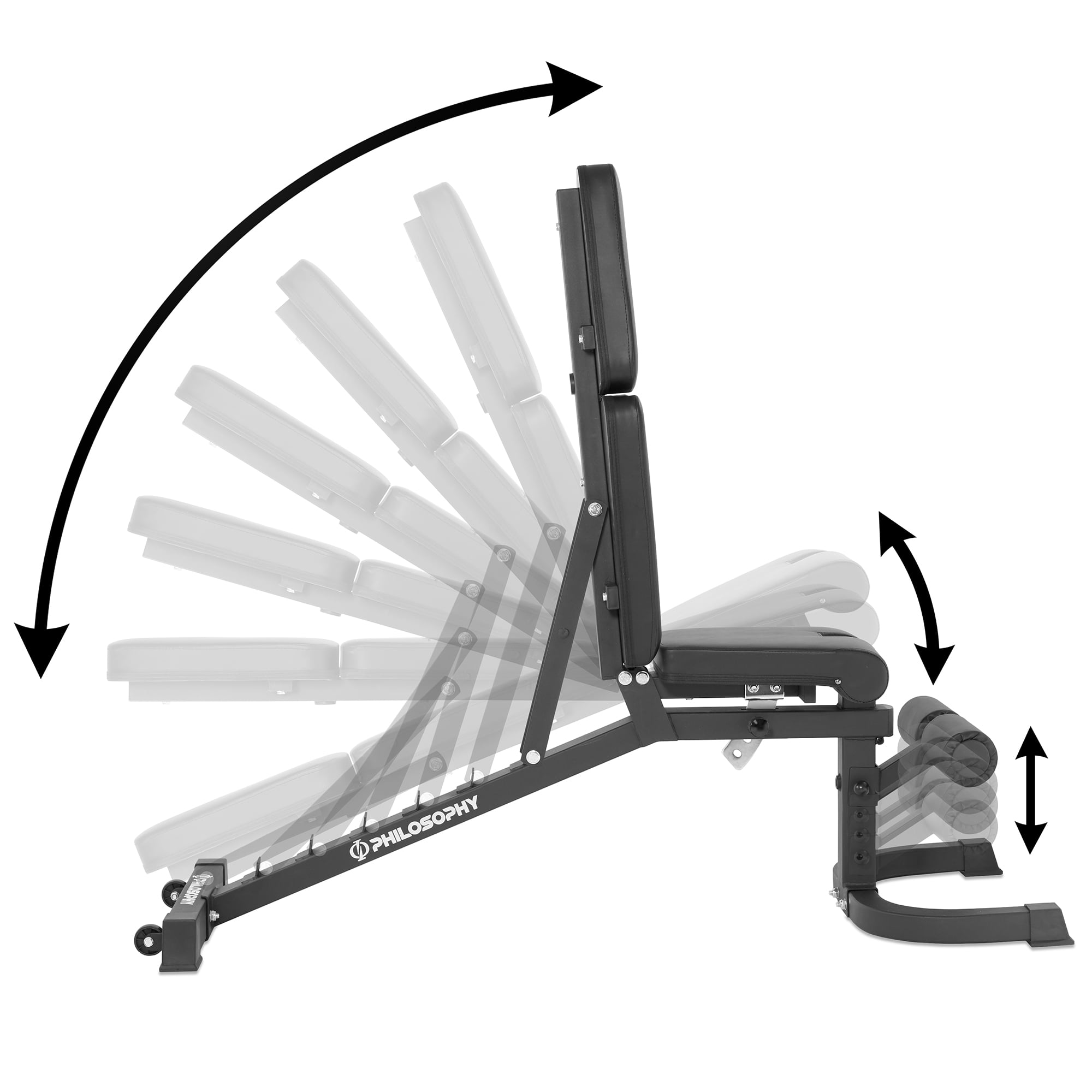 Philosophy Gym Adjustable Weight Bench, Heavy-Duty Flat Incline Decline