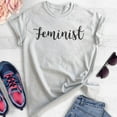 thumbnail image 2 of Feminist Shirt, Unisex Women's Men's Shirt, Feminism Shirt, Heather Ash, X-Small, 2 of 6