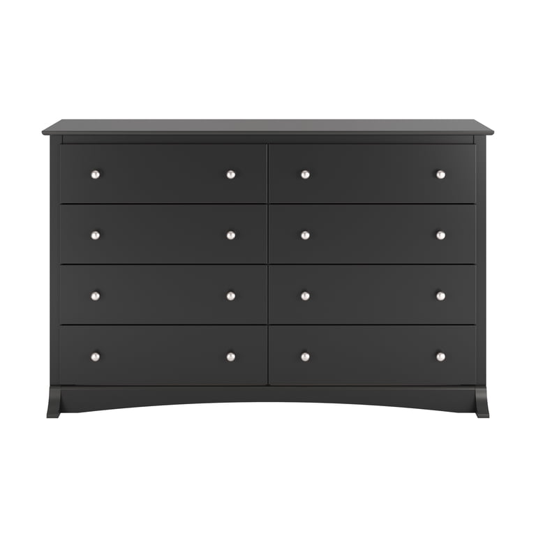 Prepac Sonoma 8-Drawer Dresser, Black, Classic Bedroom Storage