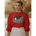 thumbnail image 2 of Pastell Black Haired Woman Sweatshirt Women's -Hulya Ozdemir Designs, Female 4X-Large, 2 of 4