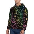 thumbnail image 3 of Wukai Rainbow Glitter Print Men Hoodies Fleece Sweatshirts Long Sleeve Sweaters Pullover Fall Outfits Winter Clothes-4X-Large, 3 of 7