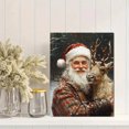 thumbnail image 2 of Qisvanset Framed Canvas Wall Art 12x16 Inch Santa Reindeer Vintage Christmas Oil Wall Art, 2 of 5