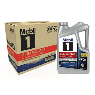 Mobil Super High Mileage Synthetic Blend Motor Oil 5W-20, 1 Quart