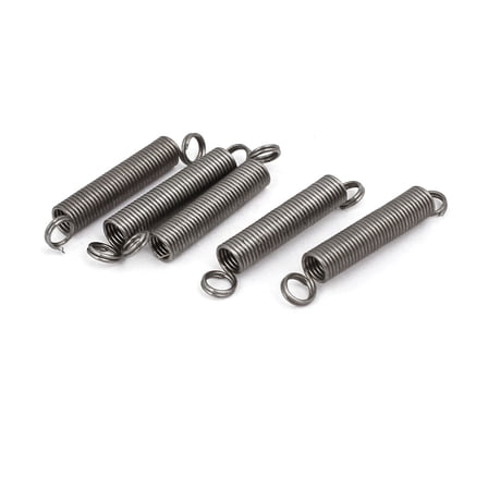0.5mmx4mmx25mm 304 Stainless Steel Tension Springs Silver Tone 5Pcs