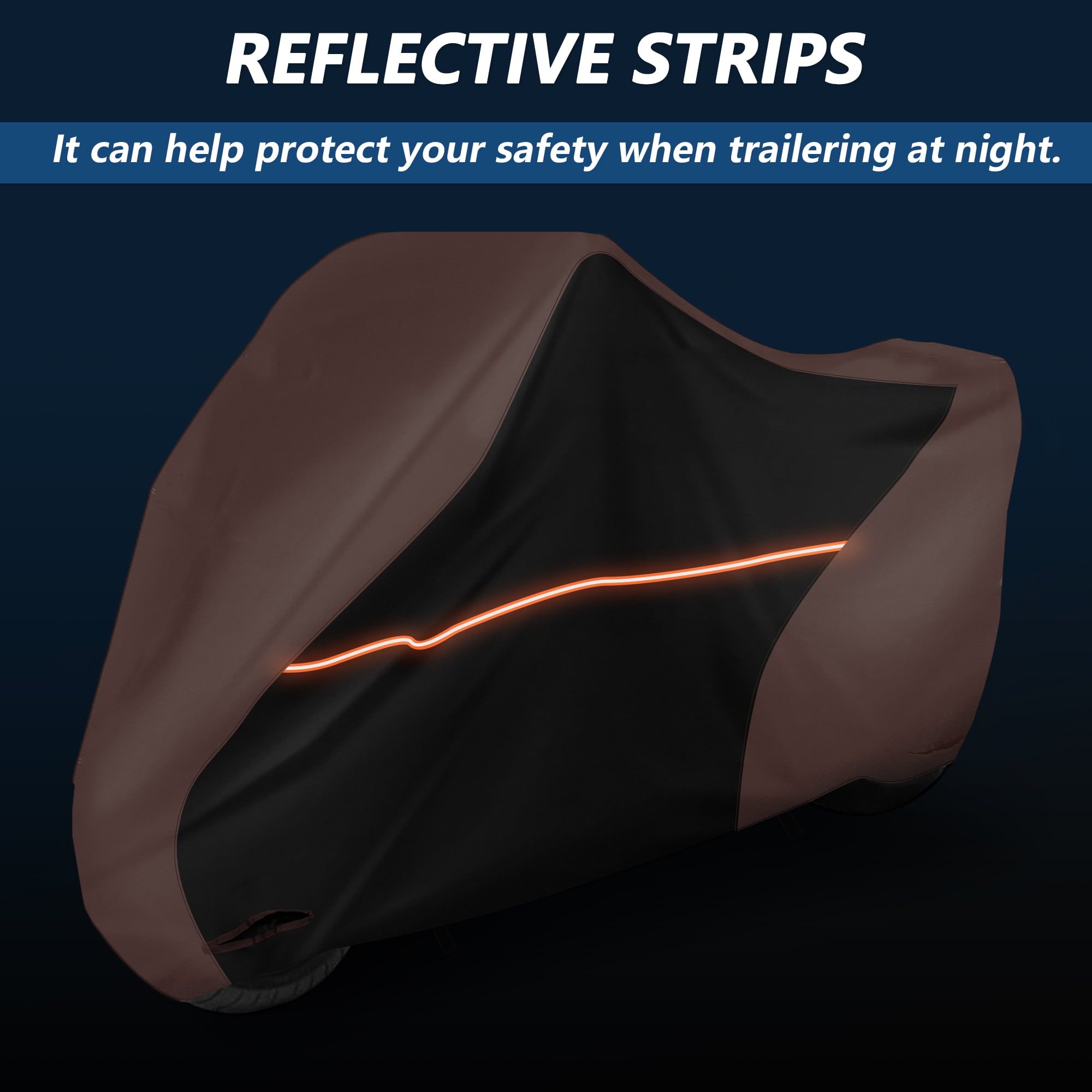 Motorcycle Cover Waterproof Outdoor 300D Oxford Heavy Fabric Scooter Cover Motorbike Cover with Lock-Hole All Weather Protection Orange Fits Up to 220cm/87"