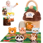 Nicecastle Baby Toys 6-12 Months - Enchanted Forest with Stuffed Farm Animals - Montessori Toys for 6 Month Old Baby 1 Year Old Boy Girl Gifts Toddlers Sensory Toy Christmas Baby Gifts
