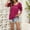 Hot Pink Women Clothing, variant on Flash Deals of The Day Iumwxz Tunic Pleated Casual Blouses Swing Womens Summer Tops Graphic Blouse Tops Ruffle Sleeve Round Neck T Shirts for Women Get It Today Beach