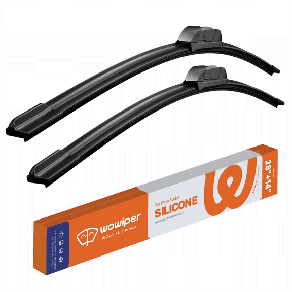 WOWIPER 28" 14" Premium Silicone Wiper Blades 2 Pack – Water Repellent Beam Fit J-Hook – OEM All-Season for Honda Fit 2009-2020 and more