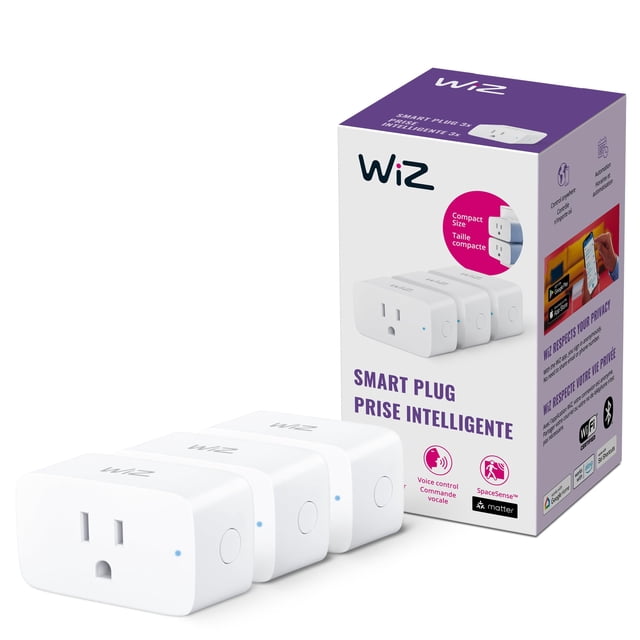 Enchufe Inteligente WiZ Conectado Wi-Fi 3 Paquetes, Control por Voz y Aplicación