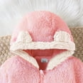 thumbnail image 5 of 6-9 Months Newborn Baby Bear Outfit Suit With Fold Over Mittens Footies Girls Boys Winter Fleece Clothes Hooded Romper Snowsuit, 5 of 9