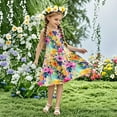 thumbnail image 2 of 4-5 Years Girls Dresses Sleeveless Kids Summer Cotton Festival A Line Swing Dress Casual Round Neck Dresses for Girls 3-14 Years, 2 of 7
