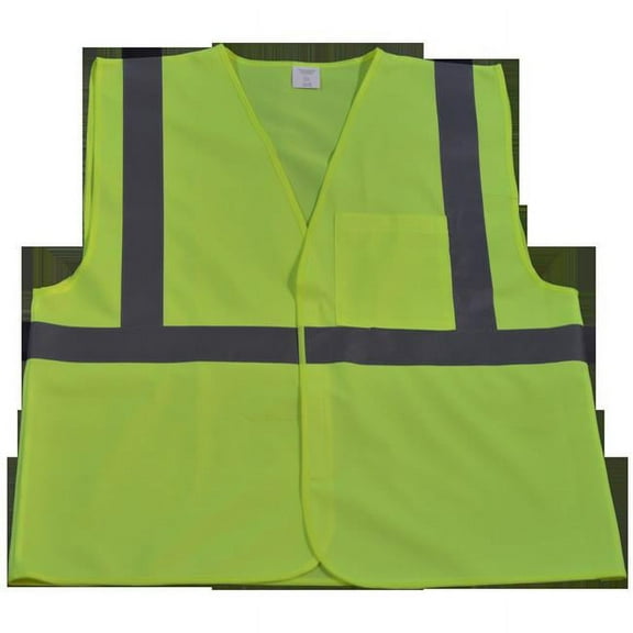 Petra Roc LV2-EC-2X-3X Safety Vest Economy Line Ansi Class Ii Lime Solid, 2X & 3X