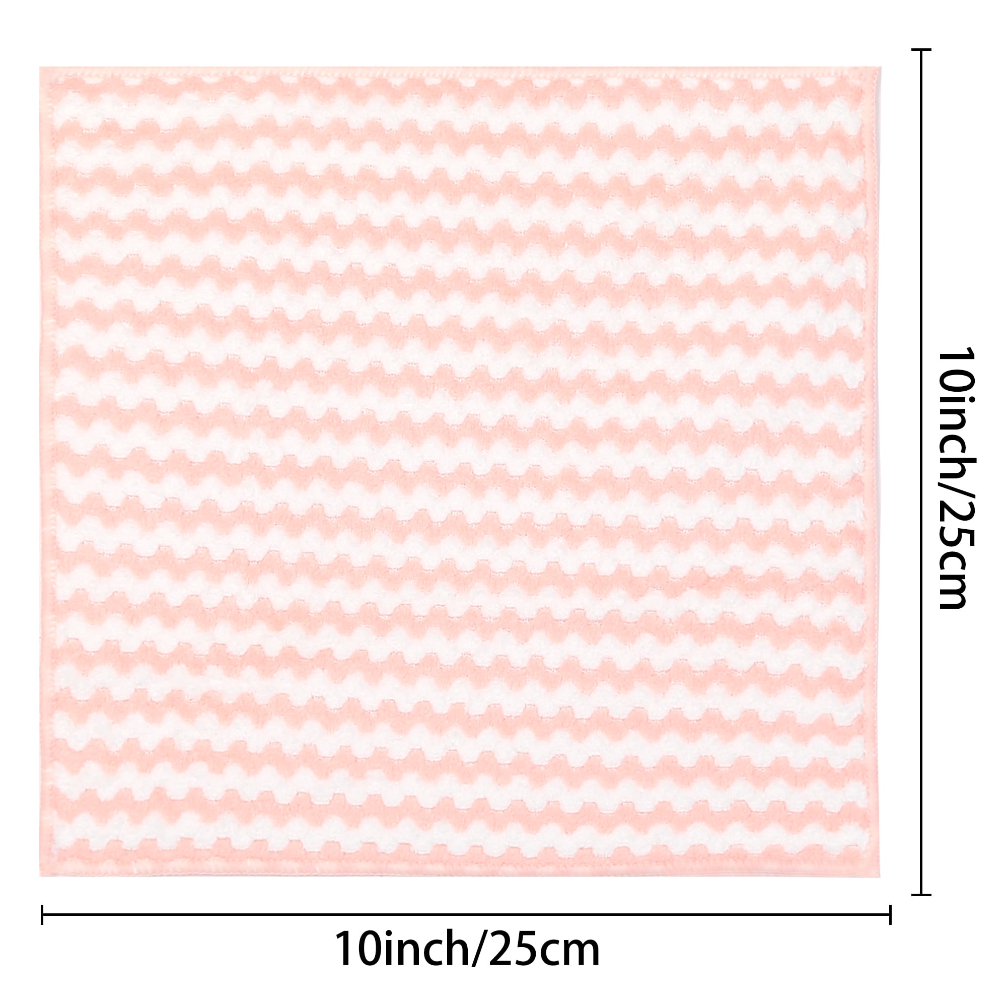 Unique Bargains 12 Pcs Microfiber Absorbent Rags Reusable Cleaning Towels Pink 10"x10"