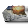 thumbnail image 3 of Landscape Soft Flannel Fleece Throw Blanket, Snowy Sunny Mountains Spring Season Theme Picturesque Nature Photography, Cozy Plush for Indoor and Outdoor Use, 50" x 70", Blue and Brown, by Ambesonne, 3 of 6