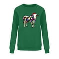 thumbnail image 4 of Nmnitkp Sweatshirt For Women Round Neck Hoodless Christmas Printed Casual Loose Sweatshirt Green,XL, 4 of 6