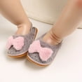 thumbnail image 4 of Herrnalise Toddler Infant Kids Baby Girls Boys Furry Bow Antiskid Shoes First Walkers Shoes, 4 of 9