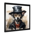 thumbnail image 2 of Designart "Mysterious Wolf in a Black Trenchcoat II" Animals Framed Wall Art Decor - Modern Black Wolf Entryway Framed Wall Art Print, 2 of 6