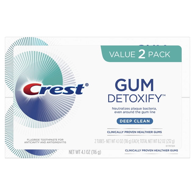 Pasta de dientes Crest Gum Detoxify Deep Clean 120 ml (paquete de 2)