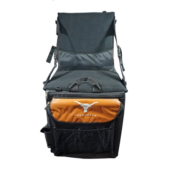 Texas Longhorns Cooler Stadium Seat Cushion with Back - Cooler Holds approx 8 cans