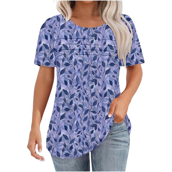 Pohista Womens Plus Size Tops Summer Hawaiian Shirts for Women Cotton Women Blouses for Seniors Short Sleeve Blouse for Women Work my recent orders