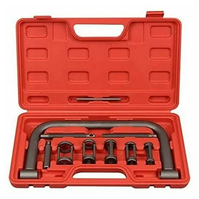 Vie Kit de compresor de resorte de válvula de 10 piezas, con abrazadera de compresión de resorte/adaptadores/tornillos de extensión/barra de compresión para motor de automóvil/minivans/ATV/motocicleta