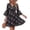 Hot Pink, variant on Chiffon Dresses for Women 3/4 Ruffle Sleeve V Neck Layers Dresses Spring Summer Casual Flowy Dresses, 2XL