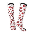 thumbnail image 4 of Fotbe Hand Drawn Strawberry print Women's Men's Novelty Crew Socks Cotton Socks Knee High Socks for Walking,Running,Nurses,Pregnancy, 4 of 9