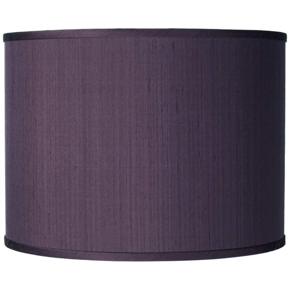 Abat-jour Tambour Aubergine Faux Soie Moyen 13.5 Pouces Haut x 13.5 Pouces Bas x 10 Pouces Haut Araignée avec Remplacement Harpe et Embout - Possini Euro Design