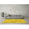 thumbnail image 3 of Ahgly Company Indoor Square Patchwork Yellow Transitional Area Rugs, 6' Square, 3 of 4